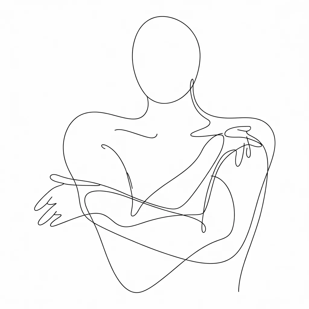 Frau Selbst Umarmung Psychosomatische Physiotherapie